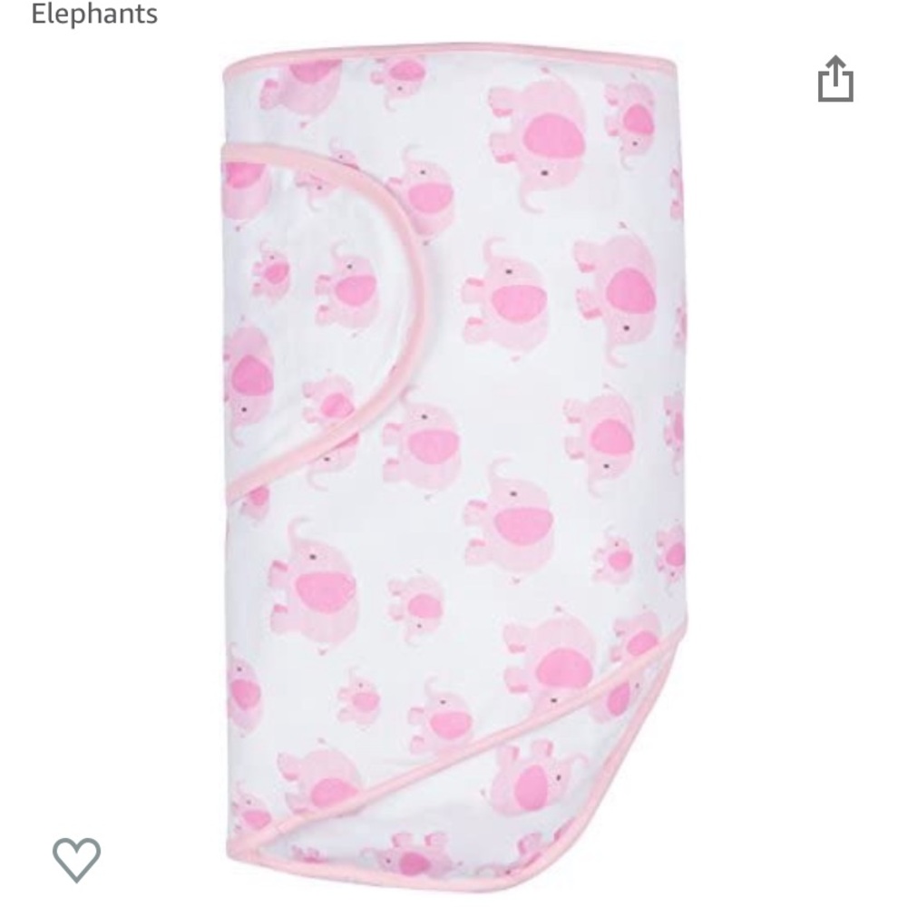 Miracle blanket swaddle pink elephants girls
